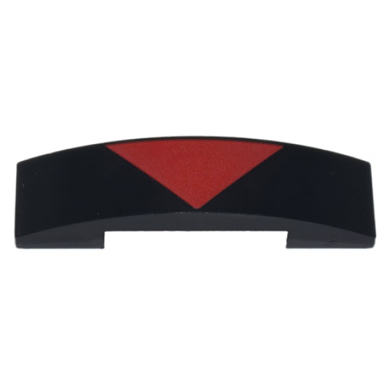 Slope, Curved 4 x 1 x 2/3 Double with Red Triangle Pattern