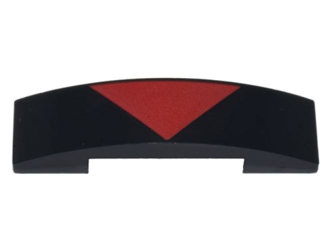 Slope, Curved 4 x 1 x 2/3 Double with Red Triangle Pattern