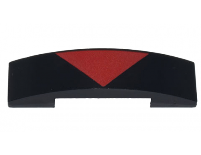 Slope, Curved 4 x 1 x 2/3 Double with Red Triangle Pattern