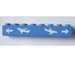 Brick 1 x 8 with Arrows and Airplanes Pattern (Sticker) - Set 3182