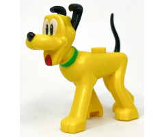 Dog, Disney with Bright Green Collar, Red Tongue, Black Ears, Nose and Tail and White Eyes Pattern (Pluto)