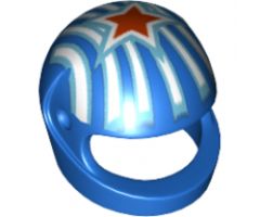 Minifigure, Headgear Helmet Motorcycle (Standard) with Stripes and Red Star Pattern