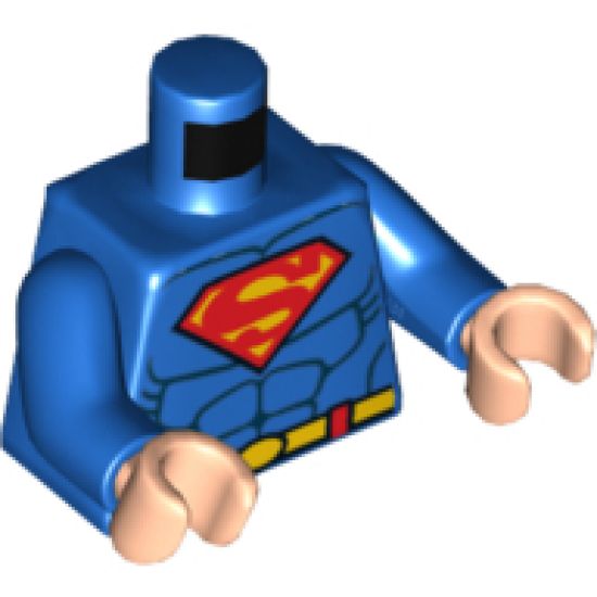 Torso Shirt with Muscles, Belt and Red and Yellow Superman 'S' Logo Pattern / Blue Arms / Light Nougat Hands