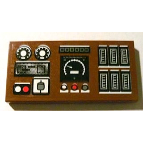 Tile 2 x 4 with Train Controls Pattern (Sticker) - Set 10233