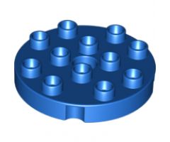 Duplo, Plate Round 4 x 4 with 1 Hole with Locking Ridges