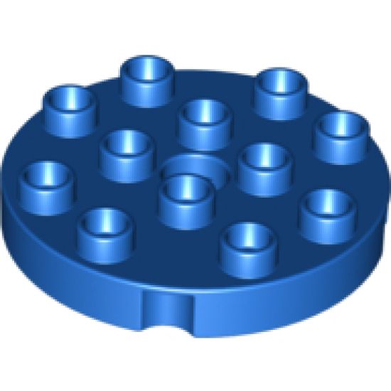 Duplo, Plate Round 4 x 4 with 1 Hole with Locking Ridges