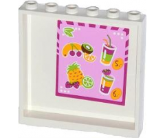 Panel 1 x 6 x 5 with Fruits, Drinks and Prices Pattern on Inside (Sticker) - Set 41035