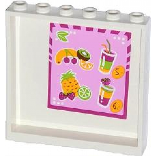 Panel 1 x 6 x 5 with Fruits, Drinks and Prices Pattern on Inside (Sticker) - Set 41035