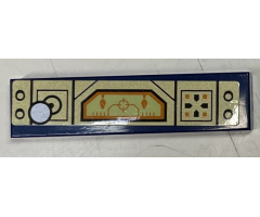 Tile 1 x 4 with Control Panel with Screen, Joystick, and Buttons on Gold Background Pattern (Sticker) - Set 72001