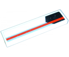 Tile 1 x 4 with Red and Light Bluish Gray Stripe over Black Pentagon Pattern Model Right Side (Sticker) - Set 75872