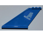 Tail 12 x 2 x 5 with Medium Blue Airline Bird Pattern on Both Sides (Stickers) - Set 3181