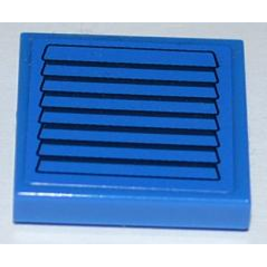 Tile 2 x 2 with Black Vent on Blue Background Pattern (Sticker) - Set 3181