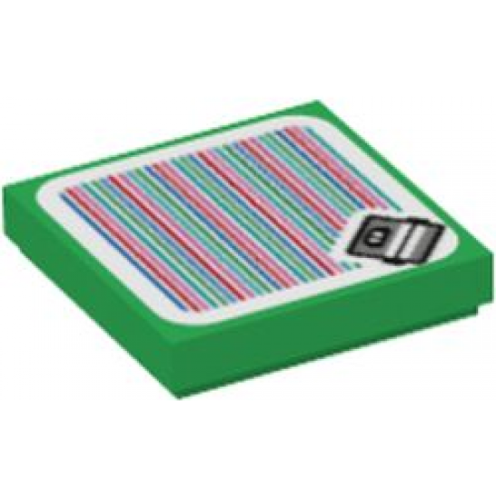 Tile 2 x 2 with Super Mario Scanner Code Coin Coffer Pattern (Sticker) - Set 71402