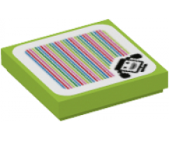 Tile 2 x 2 with Super Mario Scanner Code Bowser Jr.'s Clown Car Pattern (Sticker) - Set 71396