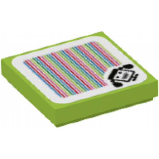 Tile 2 x 2 with Super Mario Scanner Code Bowser Jr.'s Clown Car Pattern (Sticker) - Set 71396