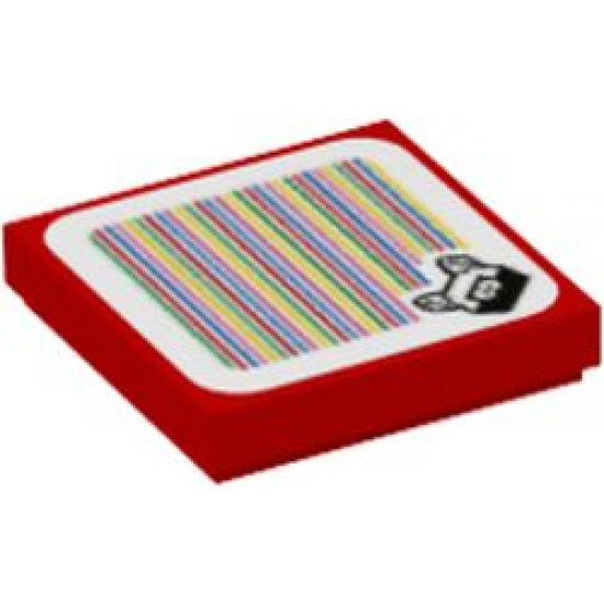 Tile 2 x 2 with Super Mario Scanner Code Para-Biddybud Pattern (Sticker) - Set 71402
