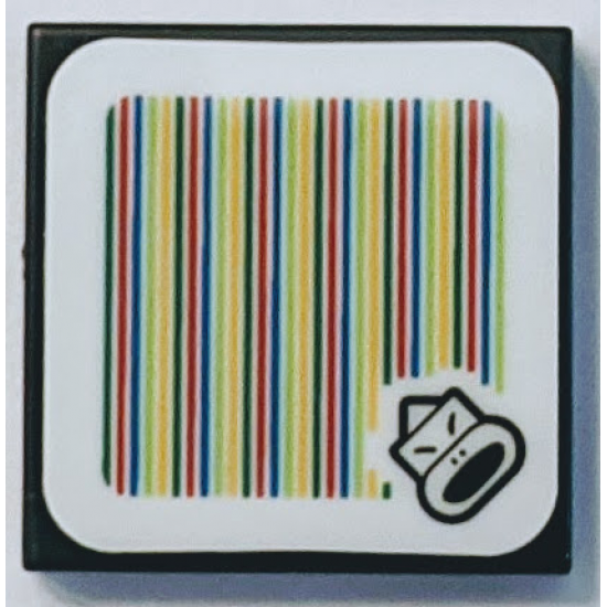 Tile 2 x 2 with Super Mario Scanner Code Boss Sumo Bro Pattern (Sticker) - Set 71388