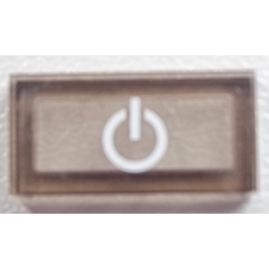 Tile 1 x 2 with Power Button on Transparent Background Pattern (Sticker) - Set 60052