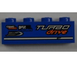 Brick 1 x 4 with 'ONE', 'DISC breakers' and 'TURBO drive' Pattern Model Right (Sticker) - Set 8197