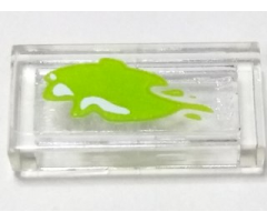 Tile 1 x 2 with Lime Liquid Pattern (Sticker) - Set 70165