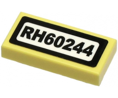 Tile 1 x 2 with 'RH60244' Pattern (Sticker) - Set 60244