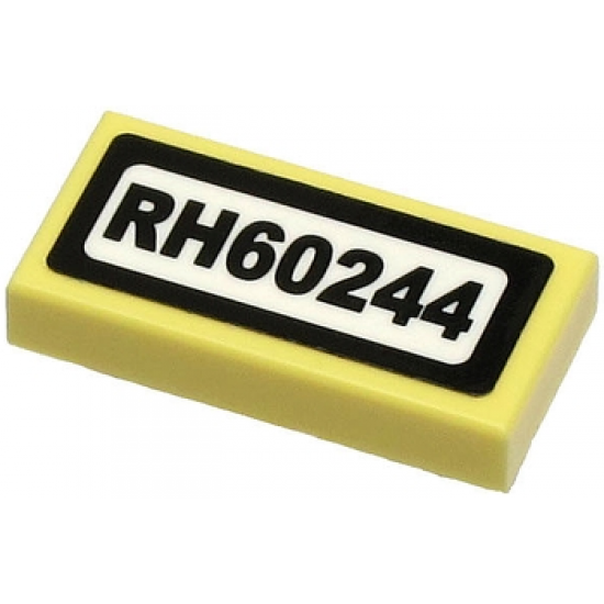 Tile 1 x 2 with 'RH60244' Pattern (Sticker) - Set 60244