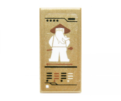 Tile 1 x 2 with Ninjago Game Card with White Sensei Wu Pattern (Sticker) - Set 70751