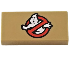 Tile 1 x 2 with Ghostbusters Logo Pattern (BrickHeadz Peter Venkman Sleeve)