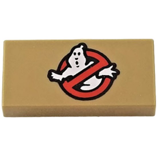 Tile 1 x 2 with Ghostbusters Logo Pattern (BrickHeadz Peter Venkman Sleeve)
