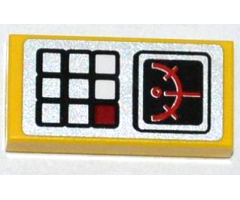 Tile 1 x 2 with Keypad and Gauge Pattern (Sticker) - Set 5884