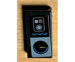 Tile 1 x 2 with Gauges and Buttons Pattern (Sticker) - Set 42078