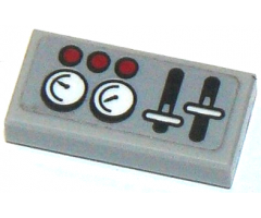 Tile 1 x 2 with Levers, Gauges and 3 Red Buttons Pattern (Sticker) - Set 60103