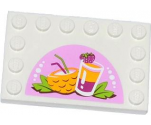 Tile, Modified 4 x 6 with Studs on Edges with Drinks Pattern (Sticker) - Set 41035