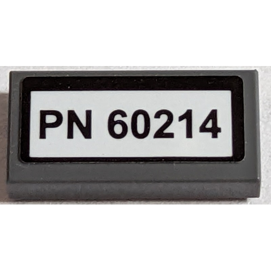 Tile 1 x 2 with 'PN 60214' Pattern (Sticker) - Set 60214