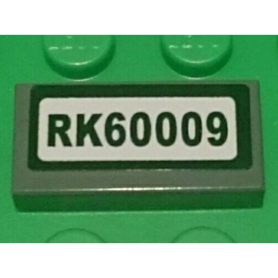 Tile 1 x 2 with 'RK60009' Pattern (Sticker) - Set 60009