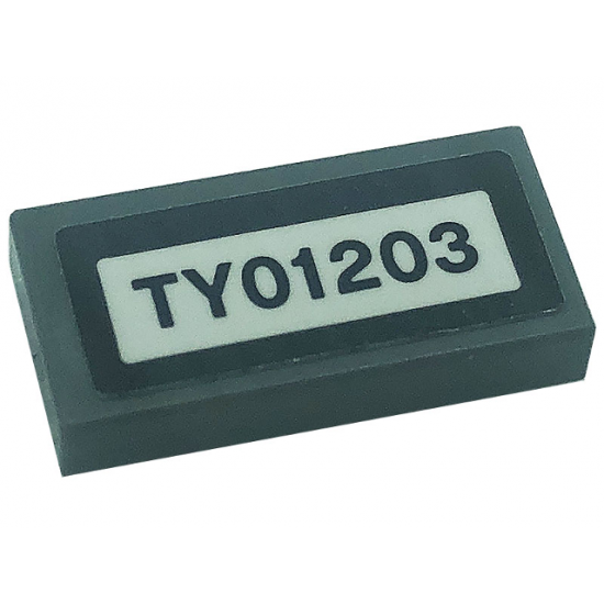 Tile 1 x 2 with 'TY01203' Pattern (Sticker) - Set 60276