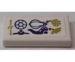 Tile 1 x 2 with Airas Airship Balloon, Wing and Symbols Pattern (Sticker) - Set 41184