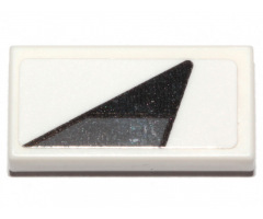 Tile 1 x 2 with Black and Dark Bluish Gray Triangle Pattern Model Left Side (Sticker) - Set 75276