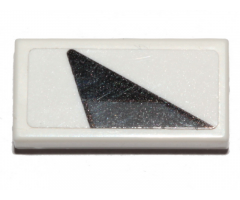 Tile 1 x 2 with Black and Dark Bluish Gray Triangle Pattern Model Right Side (Sticker) - Set 75276