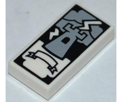 Tile 1 x 2 with Tarot Tower Card Pattern