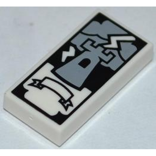 Tile 1 x 2 with Tarot Tower Card Pattern