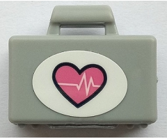 Minifigure, Utensil Briefcase with Dark Pink Heart Beat Pattern (Sticker) - Set 41430