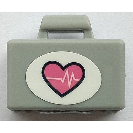 Minifigure, Utensil Briefcase with Dark Pink Heart Beat Pattern (Sticker) - Set 41430
