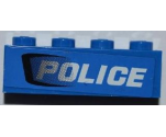 Brick 1 x 4 with Black Air Intake and White 'POLICE' Pattern Model Left (Sticker) - Set 7970