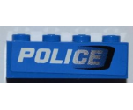Brick 1 x 4 with Black Air Intake and White 'POLICE' Pattern Model Right (Sticker) - Set 7970