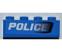 Brick 1 x 4 with Black Air Intake and White 'POLICE' Pattern Model Right (Sticker) - Set 7970