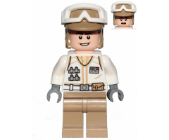 Hoth Rebel Trooper White Uniform, Dark Tan Legs (Open Mouth Smile)