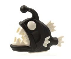 Anglerfish with Molded White Eyes, Fins, and Teeth Pattern