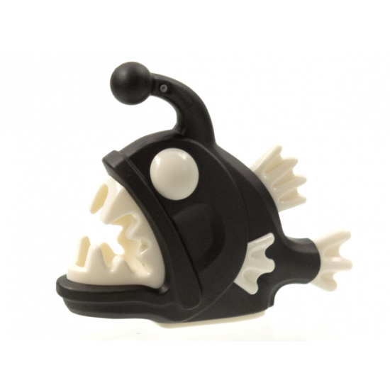 Anglerfish with Molded White Eyes, Fins, and Teeth Pattern
