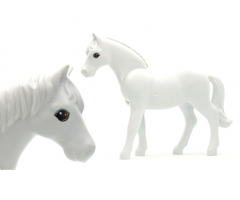 Horse, Belville with Large Round Eyes with Light Gray Top and Dark Orange Bottom Eyelids, Small Glints Pattern